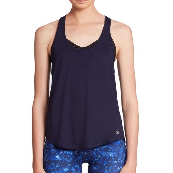 navy blue yoga top
